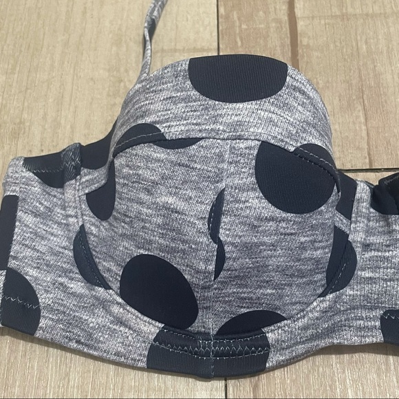 J Crew bikini top 34A polka dot black gray NWT - Picture 3 of 11